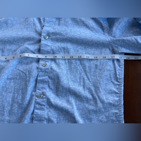 Ted Baker London Men Fara Blue Flower Jacquard Slim Shirt size 15 Italian Fabric - Picture 7 of 11